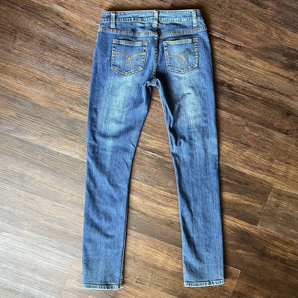 American Rag Cie Skinny Jeans Juniors Size 3 R Low Rise Medium Wash Blue Denim - Picture 2 of 12
